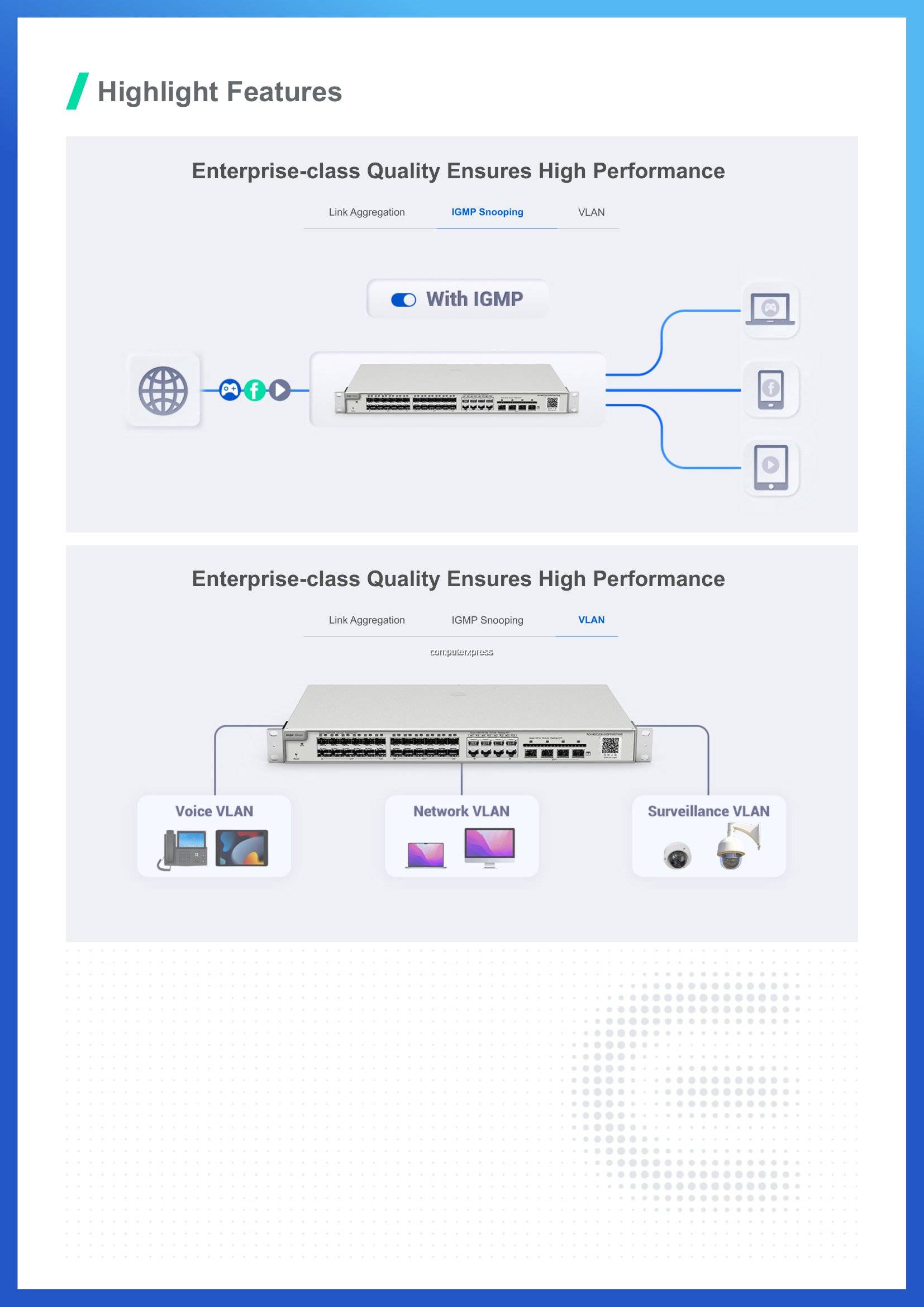 Ruijie Reyee NonPoE Switch RGNBS520024GT4XS, 24port Gigabit Layer 3
